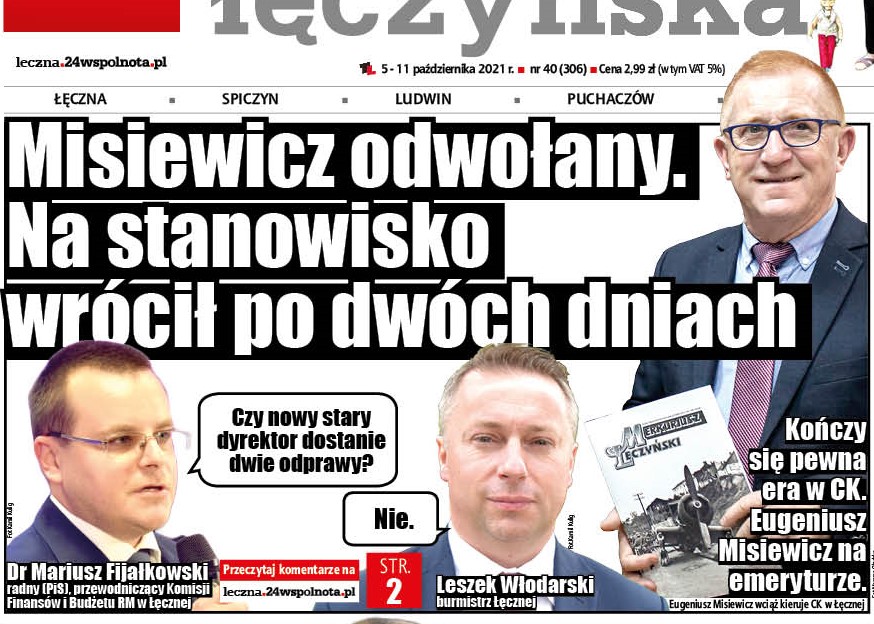 Łęczna: Dyrektor CK odwołany na dwa dni - Zdjęcie główne
