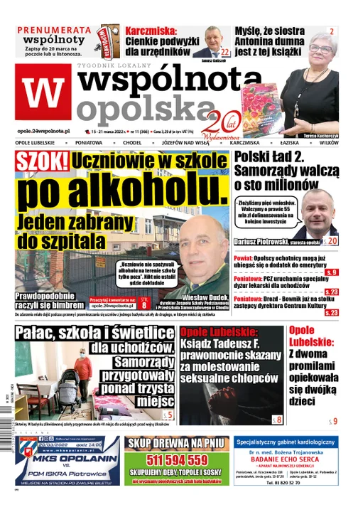 Najnowszy numer Wspólnoty Opolskiej ( 15 marca 2022) - Zdjęcie główne