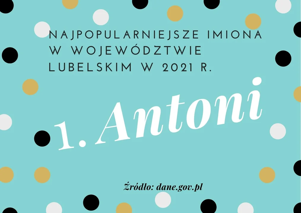 Imię Antoni zostało nadane w 2021 r. w województwie lubelskim 409 razy