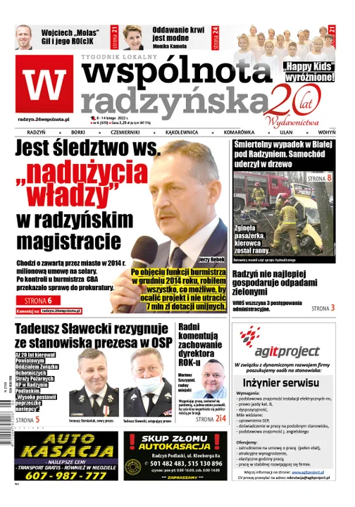 Najnowszy numer Wspólnoty Radzyńskiej ( 8 lutego 2022) - Zdjęcie główne
