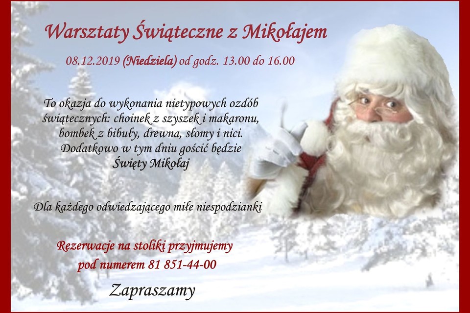 Firlejowe Sioło zaprasza na warsztaty świąteczne z Mikołajem - Zdjęcie główne