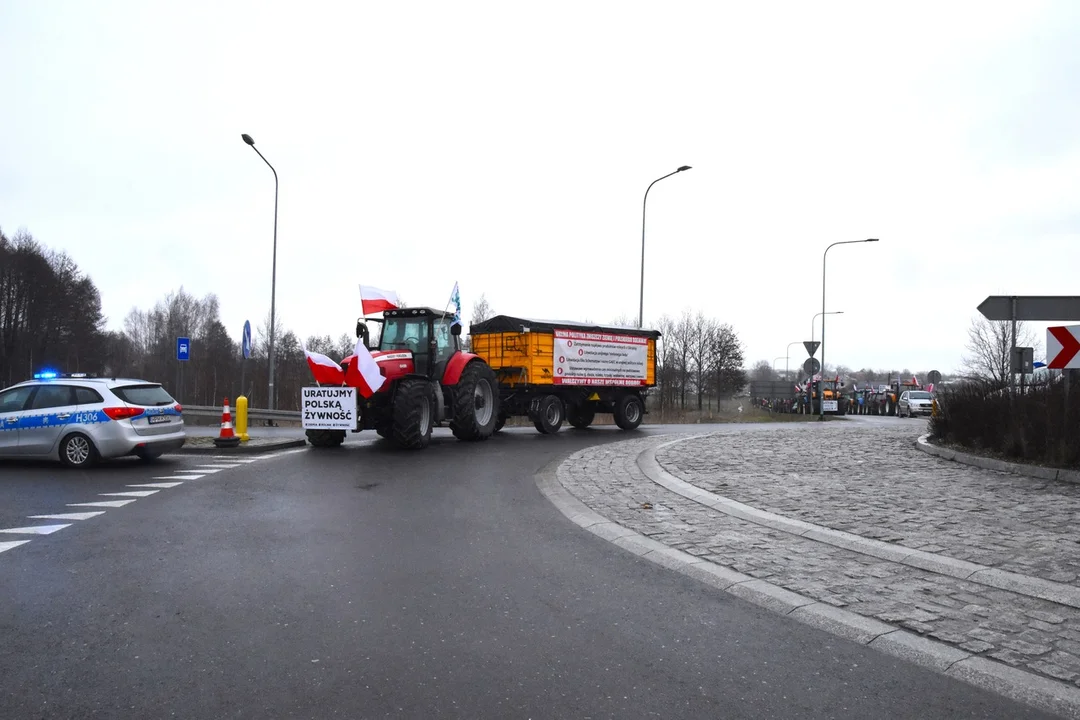 Rolnicy z powiatu łukowskiego protestowali w miejscowości Gończyce