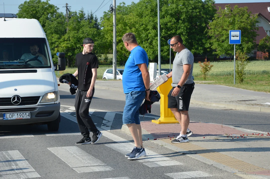 Poniedziałkowa akcja protestacyjna producentów malin w Opolu Lubelskim