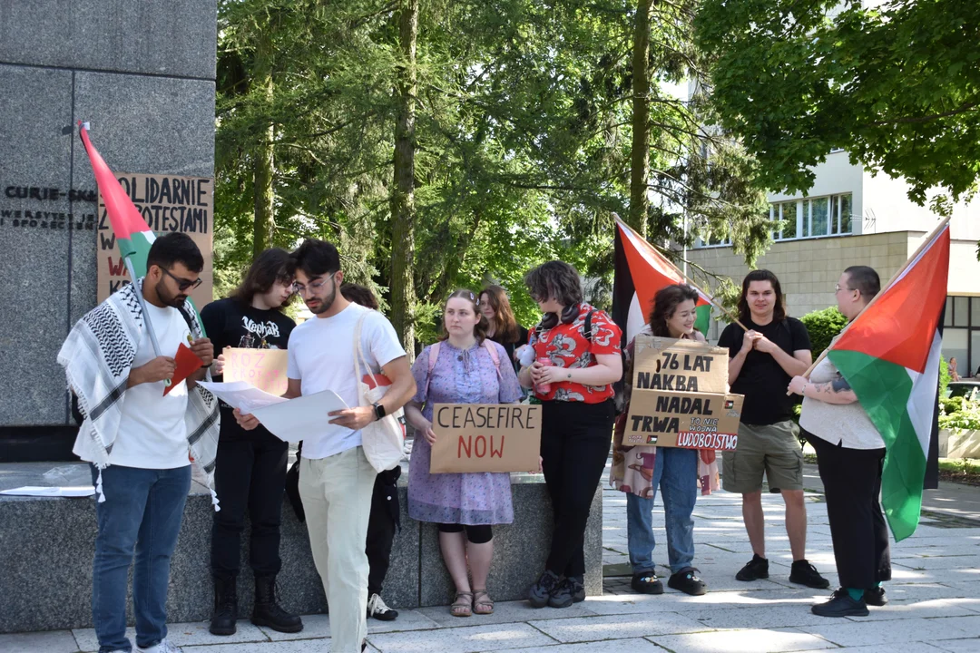 Lublin: Protest UMCS dla Palestyny. "Domagamy się bojkotu izraelskich instytucji" [GALERIA]