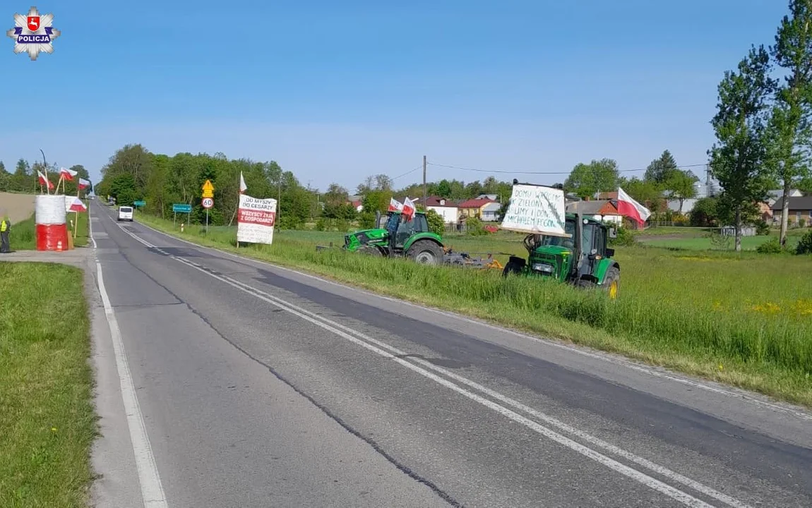 Rolnicy protestują w kilku miejscach na Lubelszczyźnie. Mogą wystąpić utrudnienia drogowe - Zdjęcie główne