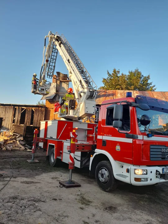 Pożar suszarni chmielu w Szczekarkowie