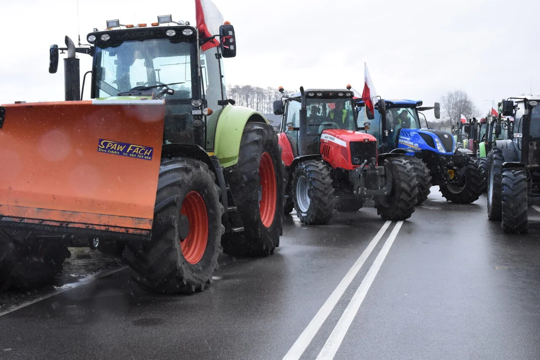 Rolnicy z powiatu łukowskiego protestowali w miejscowości Gończyce