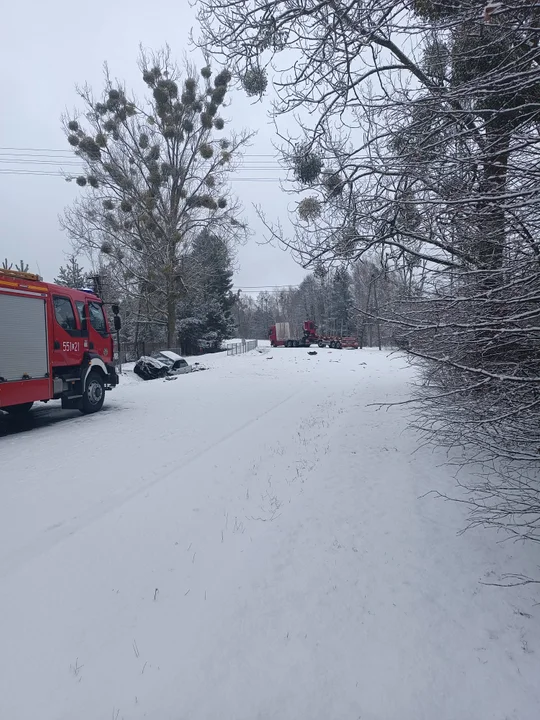 Lubelskie: Osobówka zderzyła się z ciężarówką. Dwie osoby w szpitalu