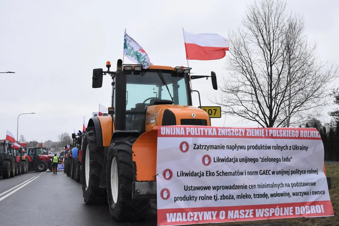 Rolnicy z powiatu łukowskiego protestowali w miejscowości Gończyce