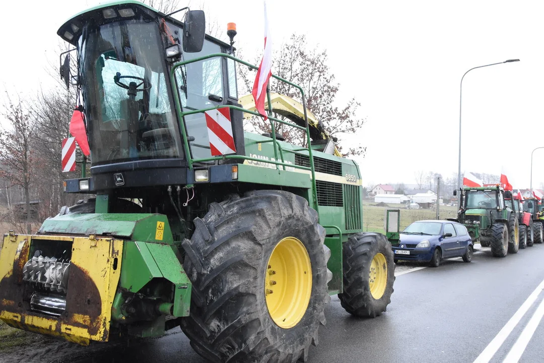 Rolnicy z powiatu łukowskiego protestowali w miejscowości Gończyce