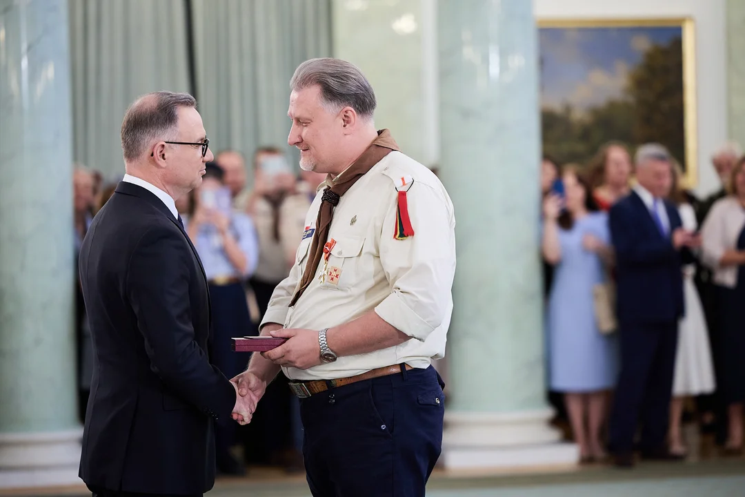 Skauci Europy z powiatu garwolińskiego u Prezydenta RP