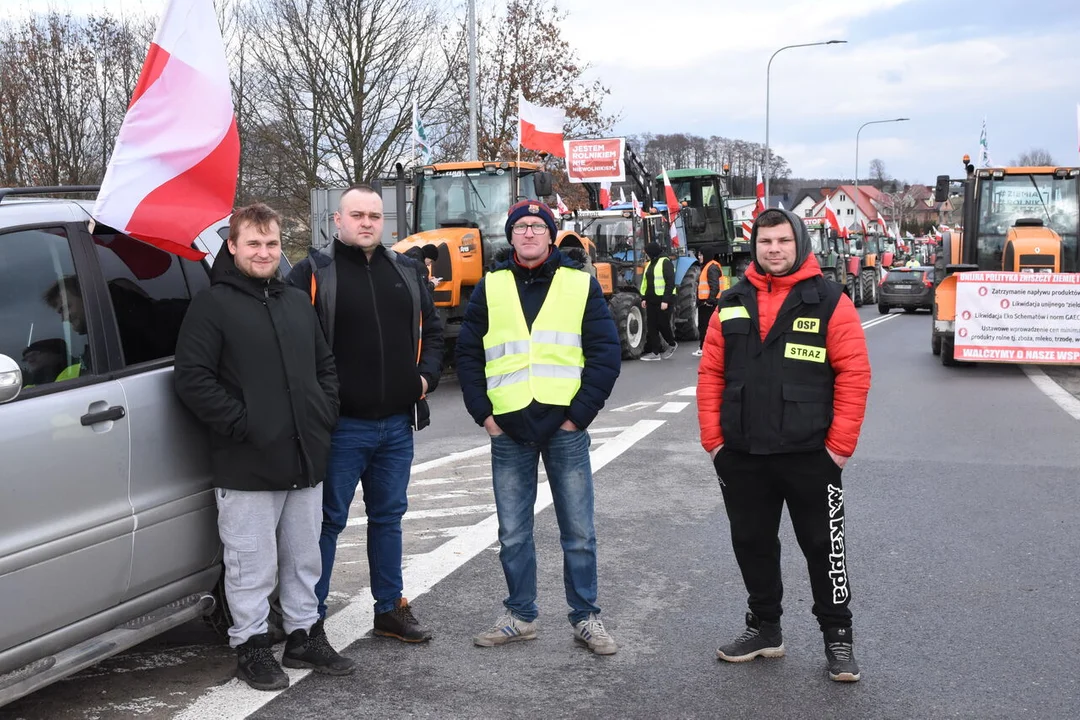 Rolnicy z powiatu łukowskiego protestowali w miejscowości Gończyce