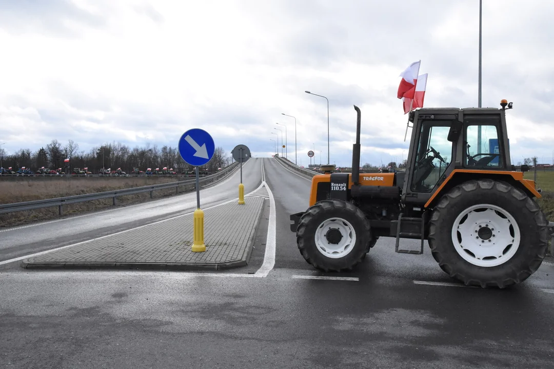 Rolnicy z powiatu łukowskiego protestowali w miejscowości Gończyce