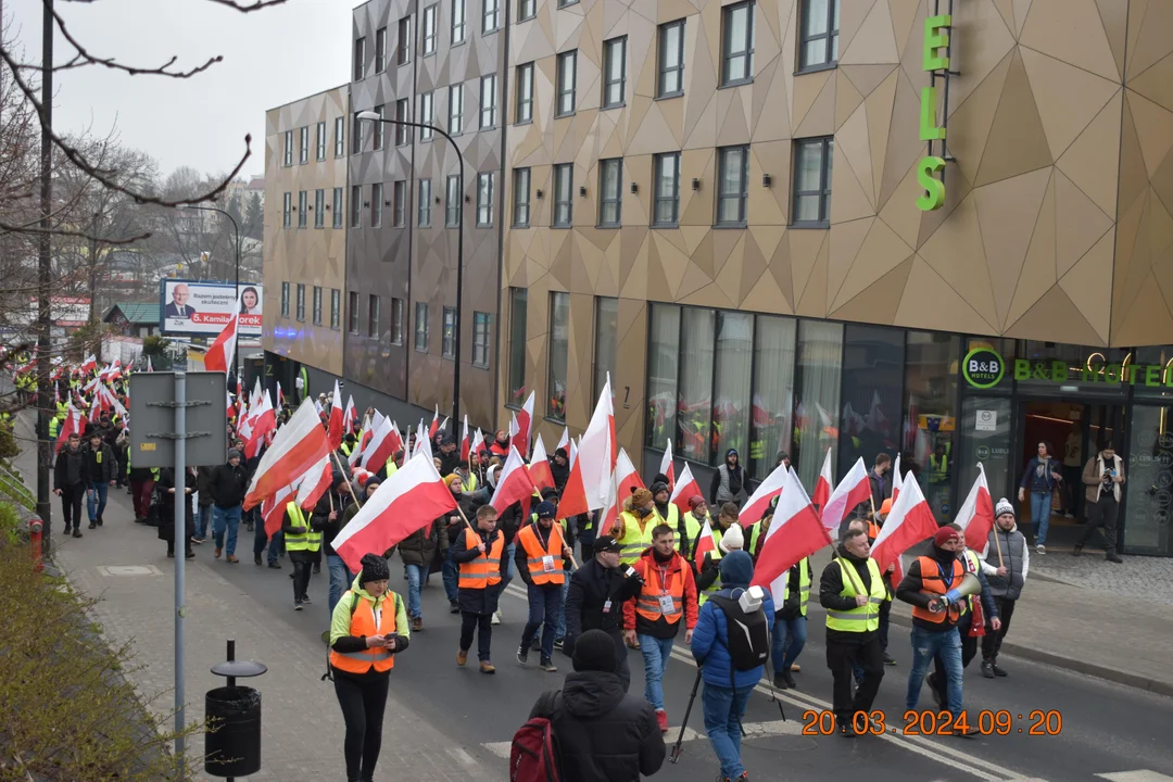 Protest rolników. Przemarsz w Lublinie