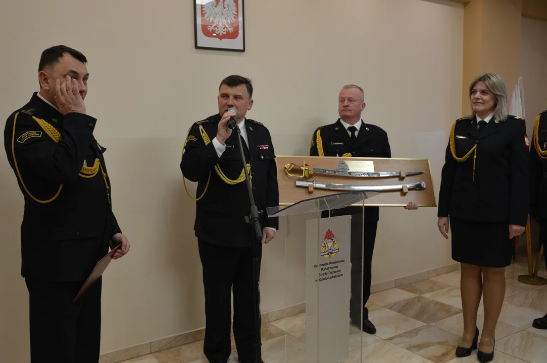 Pożegnanie zastępcy komendanta PSP w Opolu Lubelskim