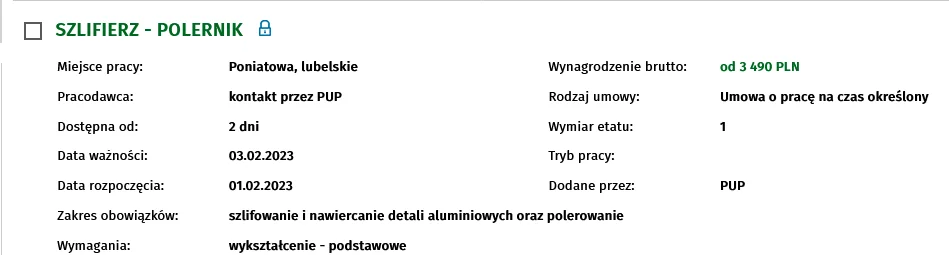 Oferty pracy powiat opolski ( 01.02.2023r)