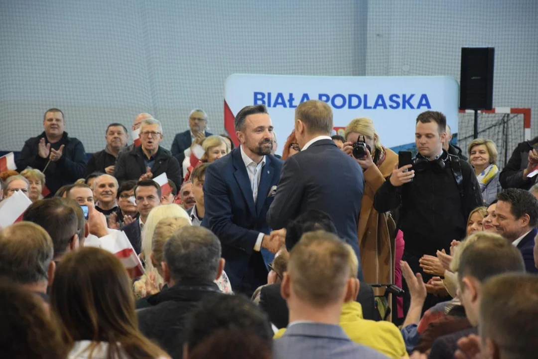 Donald Tusk i Rafał Trzaskowski w Białej Podlaskiej