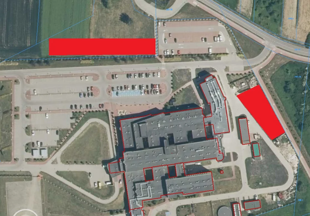 Łęczna: Szpitalny parking będzie większy, bezpłatny i z fotowoltaiką (MAPA) - Zdjęcie główne