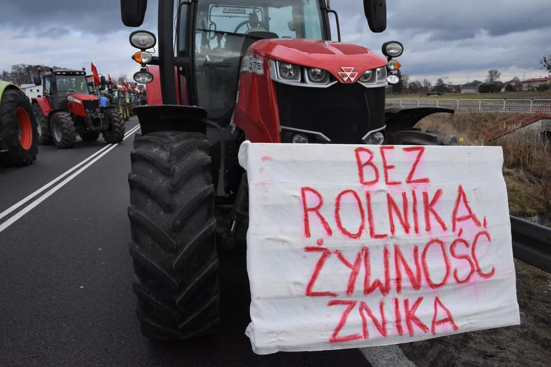 Rolnicy z powiatu łukowskiego protestowali w miejscowości Gończyce