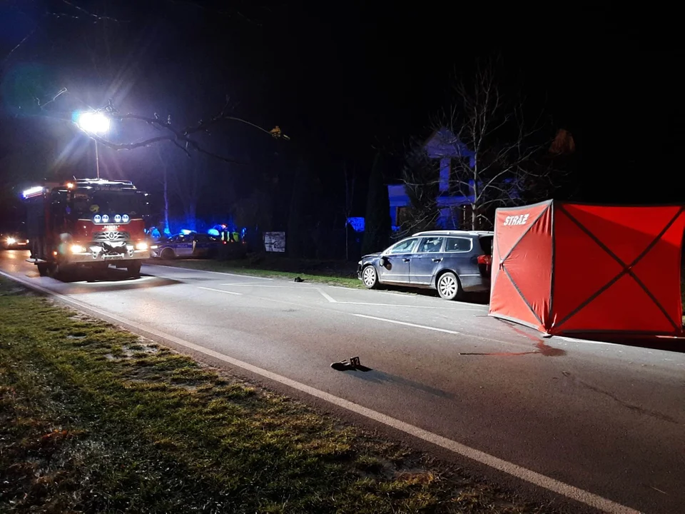 Głusko Duże Kolonia: Śmiertelne potracenie pieszego. Droga wojewódzka 824 zablokowana - Zdjęcie główne