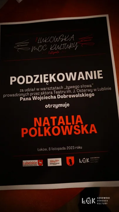 Warsztaty Teatralne W ramach VII Łukowskiej Mocy Kultury 2023