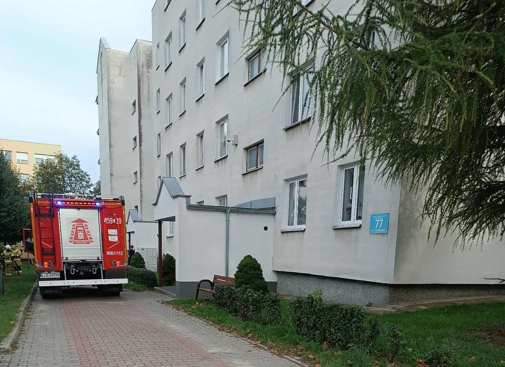 Pożar w  bloku