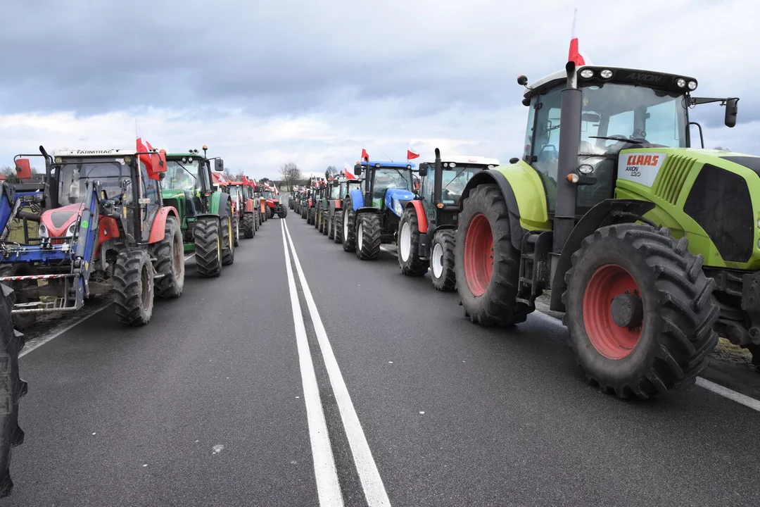 Rolnicy z powiatu łukowskiego protestowali w miejscowości Gończyce