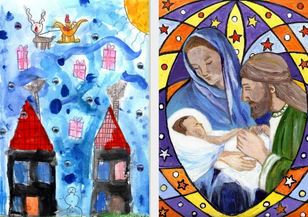 Kartki świąteczne Laury i Norberta trafią na pocztówki ŁOK-u i OSiR-u. Wygrali w konkursie na Kartkę Bożonarodzeniową 2022 - Zdjęcie główne