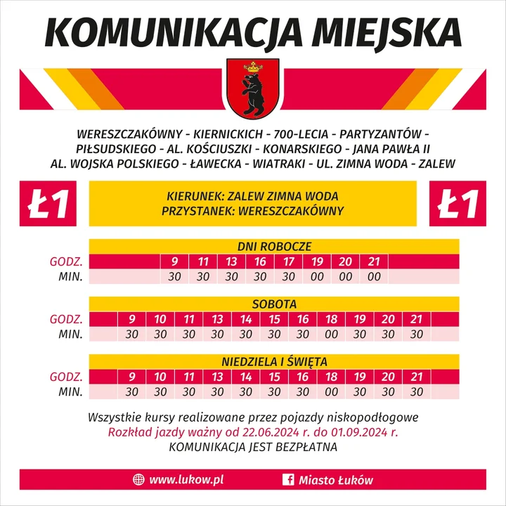 Ł1: rozkład jazdy od 22 czerwca 2024 r.