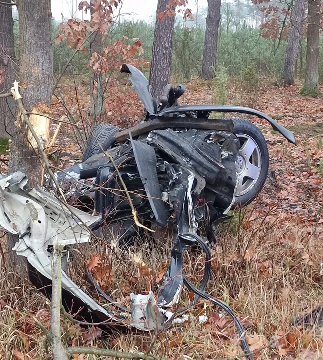 Auto w strzępach. Uderzenie było tak mocne, że wyleciał silnik - Zdjęcie główne