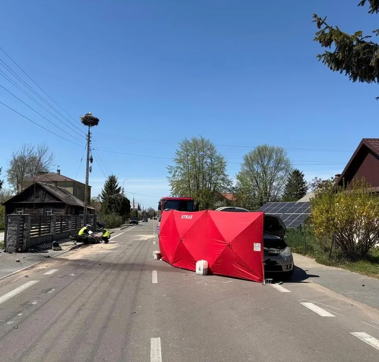 Majówka na drogach powiatu bialskiego. Zginął motocyklista, dwie osoby ranne