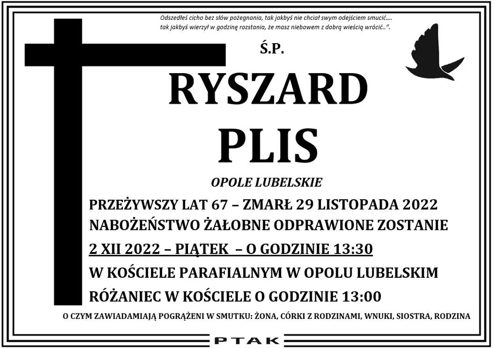 Odeszli od nas w grudniu (powiat opolski)