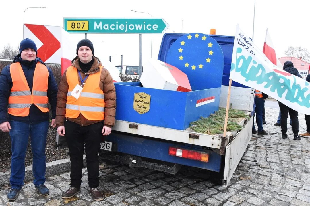 Rolnicy z powiatu łukowskiego protestowali w miejscowości Gończyce