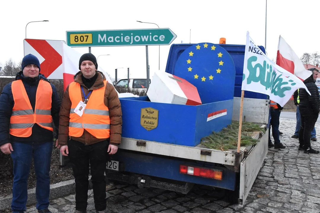 Rolnicy z powiatu łukowskiego protestowali w miejscowości Gończyce