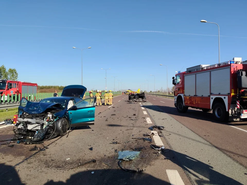 Wypadek na ekspresówce w Sielcach