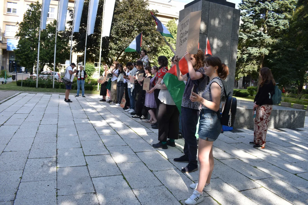 Lublin: Protest UMCS dla Palestyny. "Domagamy się bojkotu izraelskich instytucji" [GALERIA]