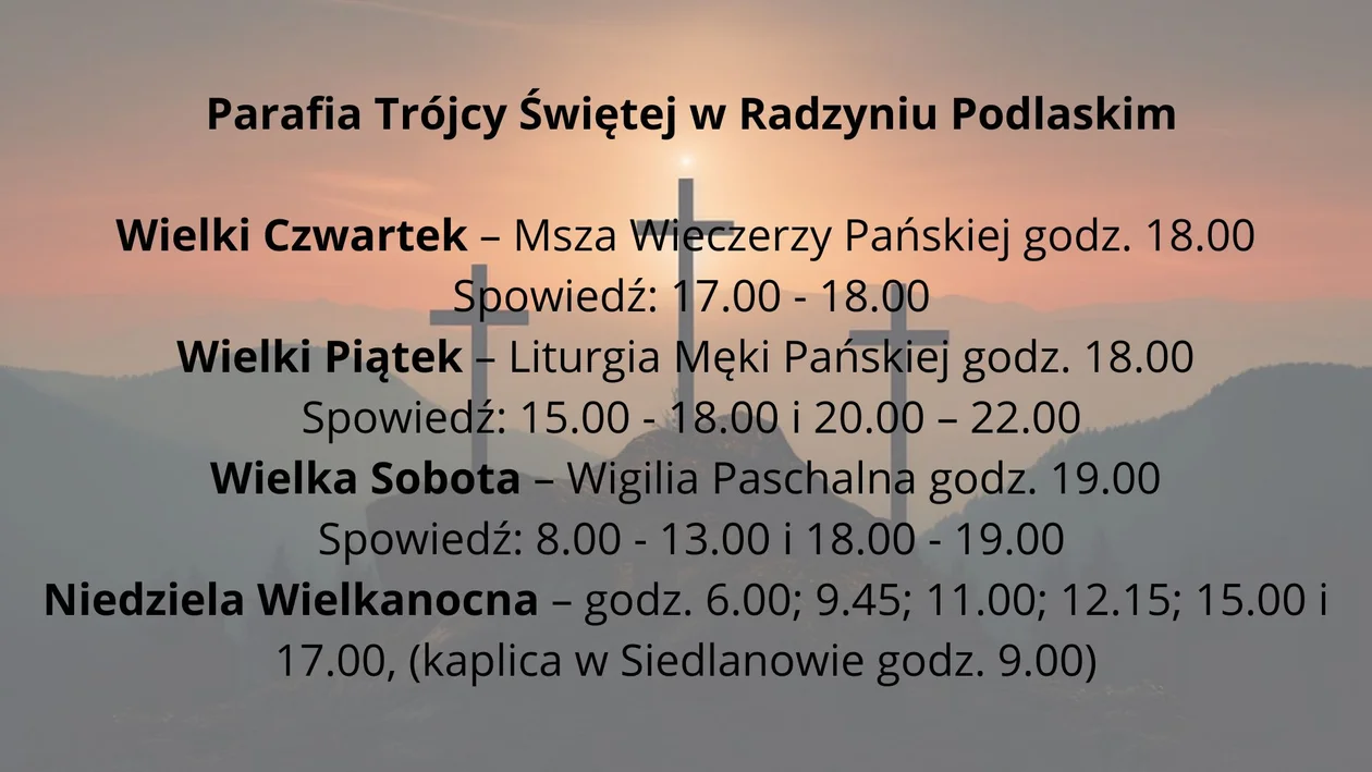 Triduum Paschalne w  Radzyniu i powiecie