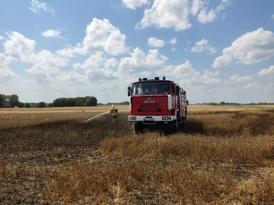 Pożar zboża Wojcieszków