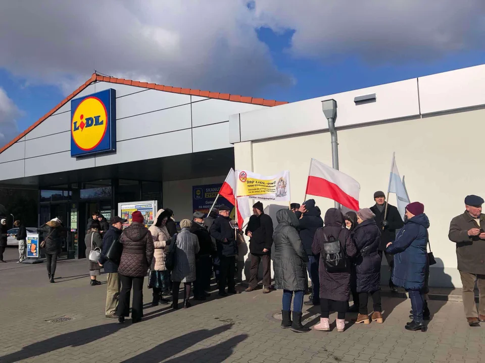 Strajk pod lidlem Biłgoraj 15.02