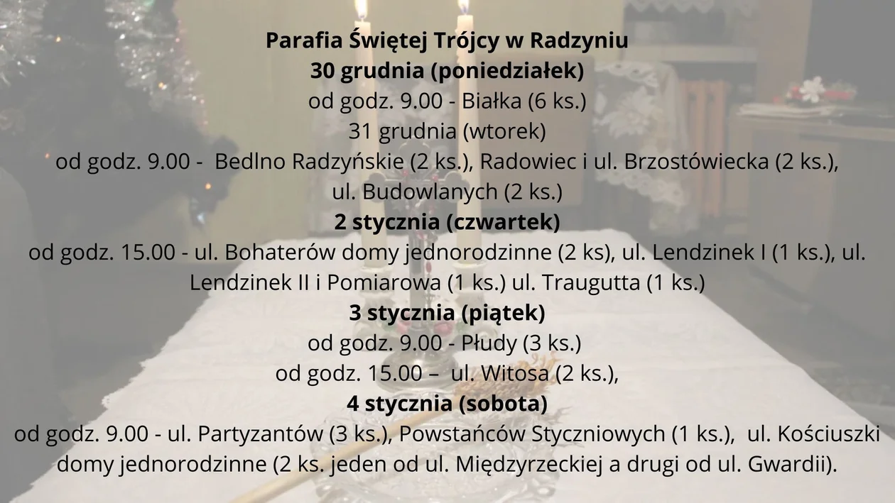 Kolenda powiat radzyński ( 30.12 - 04.01)