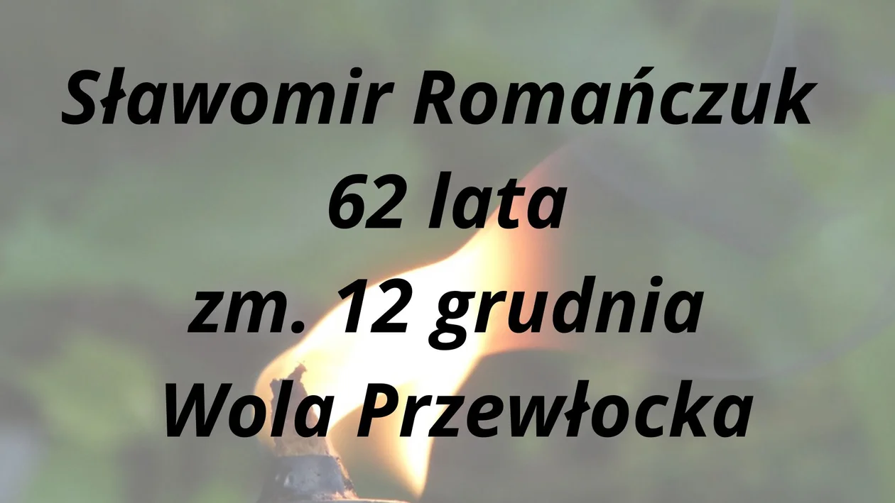 Nekrologi z powiatu parczewskiego (12 - 18 grudnia)