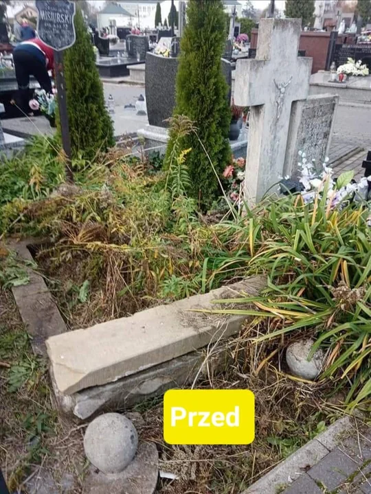 Posprzątali zaniedbane groby na łukowskim cmentarzu