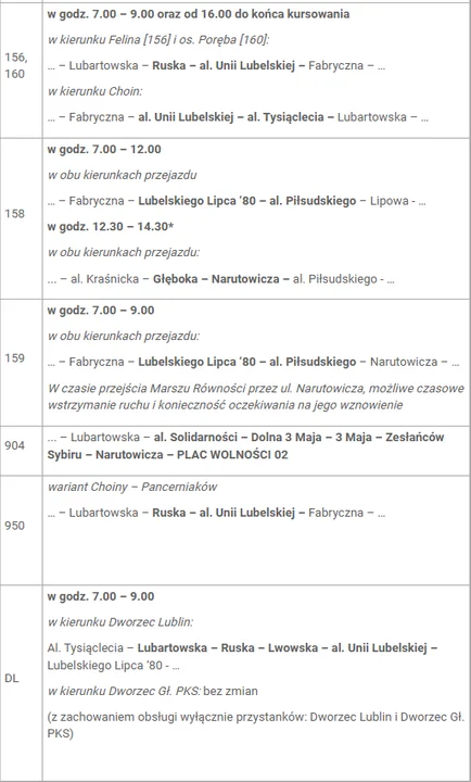 Lublin: ZTM wprowadza zmiany na weekend. Objazdy autobusów i trolejbusów na wielu liniach