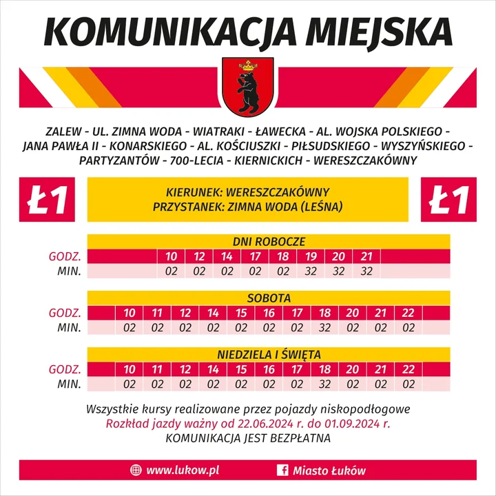 Ł1: rozkład jazdy od 22 czerwca 2024 r.