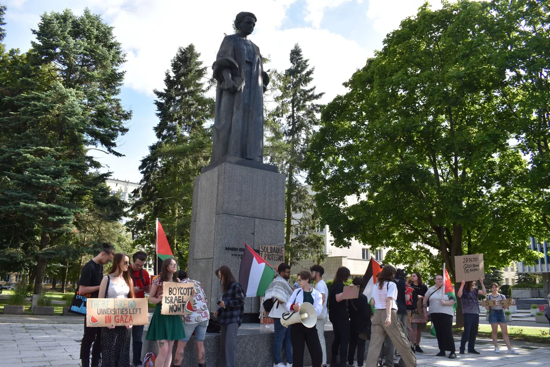 Lublin: Protest UMCS dla Palestyny. "Domagamy się bojkotu izraelskich instytucji" [GALERIA]