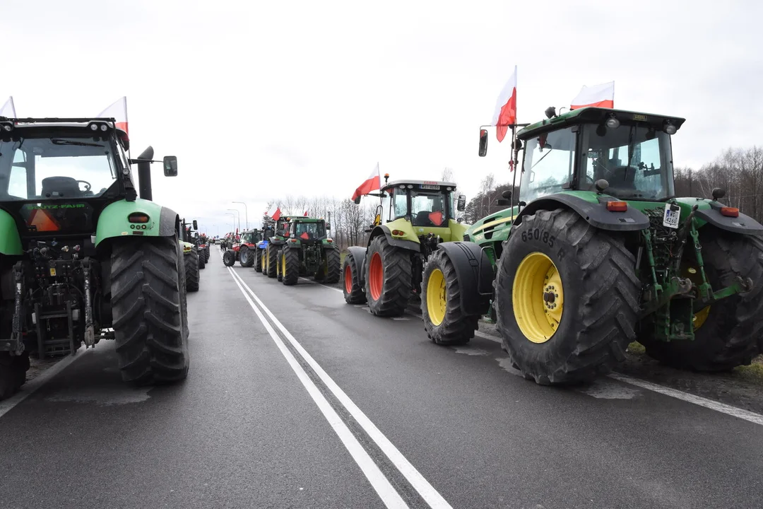 Rolnicy z powiatu łukowskiego protestowali w miejscowości Gończyce