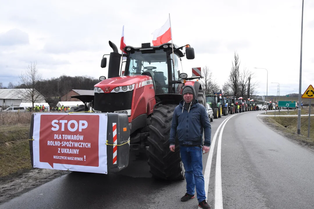 Rolnicy z powiatu łukowskiego protestowali w miejscowości Gończyce