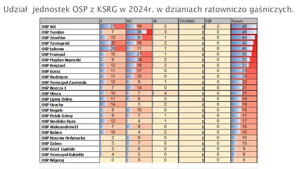 Podsumowanie roku - dane z PSP Biłgoraj