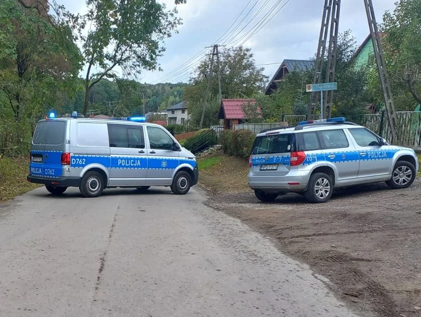 Granat na budowie w Górze Puławskiej