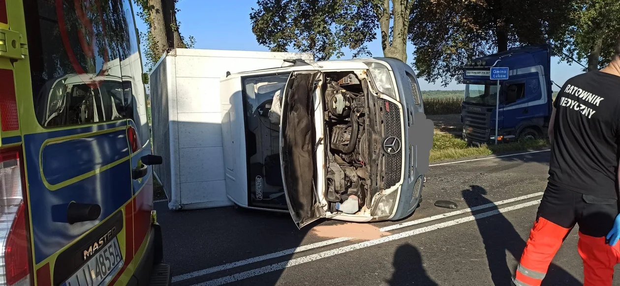 Poważny wypadek pomiędzy Łukowem a Radzyniem Podlaskim